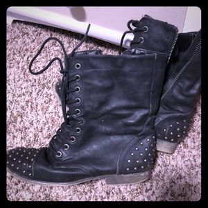 Black combat boots